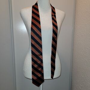 Striped Black and Burnt Orange Men's Tie
